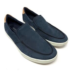 ECCO S Lite Moc Men's Dark Blue Suede Slip On Casual Shoes Comfort